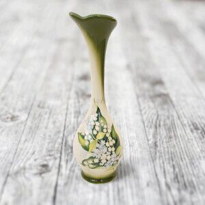 Vintage Small Pottery Lily Of The Valley Bud Vase Handmade In Red Deer